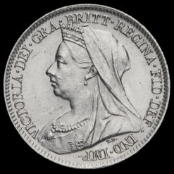 1901 Queen Victoria Veiled Head Silver Sixpence Obverse