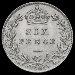1901 Queen Victoria Veiled Head Silver Sixpence Reverse