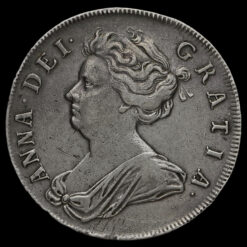 1708 Queen Anne Early Milled Silver Half Crown Obverse