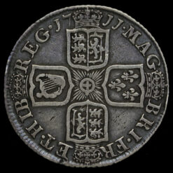1711 Queen Anne Early Milled Silver Shilling Reverse