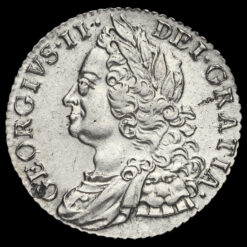 1758 George II Early Milled Silver Shilling Obverse