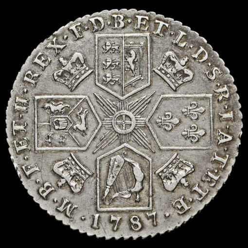 1787 George III Early Milled Silver Shilling Reverse