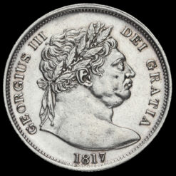 1817 George III Milled Silver 'Bull Head' Half Crown Obverse
