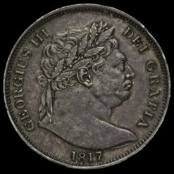 1817 George III Milled Silver 'Bull Head' Half Crown Obverse