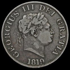 1819 George III Milled Silver Half Crown Obverse