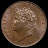 1827 George IV Milled Copper Halfpenny Obverse