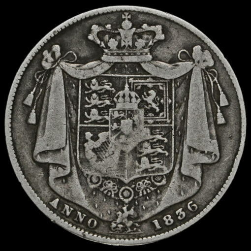 1836 William IV Milled Silver Half Crown Reverse
