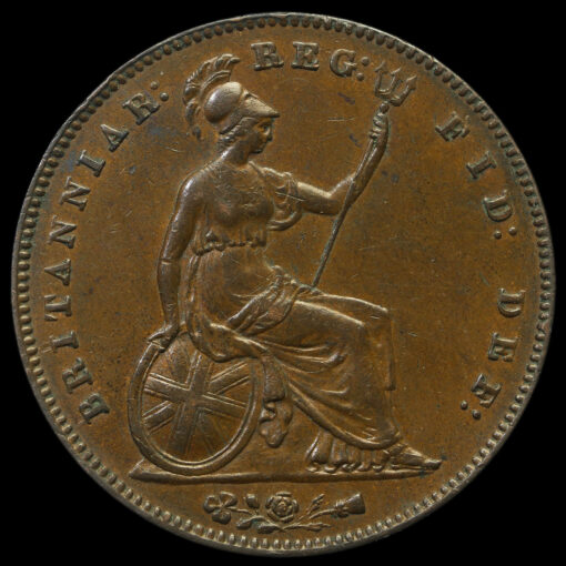 1857 Queen Victoria Young Head Copper Penny Reverse