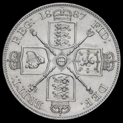 1887 Queen Victoria Jubilee Head Silver Double Florin Reverse