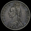 1887 Queen Victoria Jubilee Head Silver Half Crown Obverse