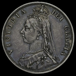 1887 Queen Victoria Jubilee Head Silver Half Crown Obverse
