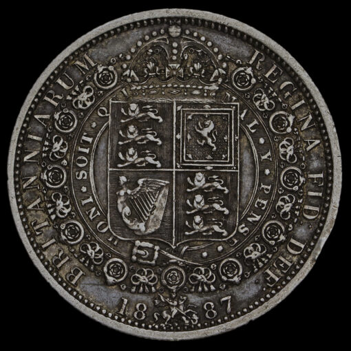 1887 Queen Victoria Jubilee Head Silver Half Crown, GVF+ - Image 2