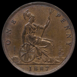 1887 Queen Victoria Bun Head Penny Reverse