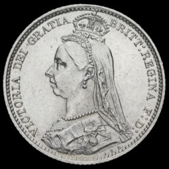 1887 Queen Victoria Jubilee Head Silver Wreath Sixpence Obverse