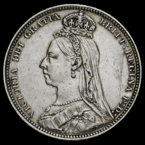 1889 Queen Victoria Jubilee Head Silver Shilling Obverse