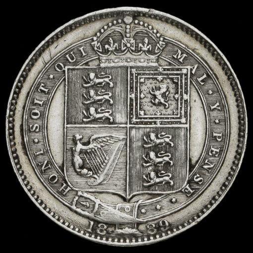 1889 Queen Victoria Jubilee Head Silver Shilling Reverse
