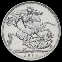 1899 Queen Victoria Veiled Head Silver LXII Crown Reverse