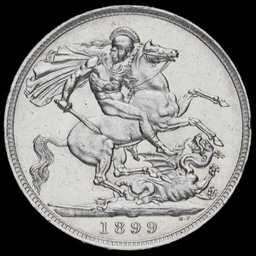 1899 Queen Victoria Veiled Head Silver LXII Crown Reverse