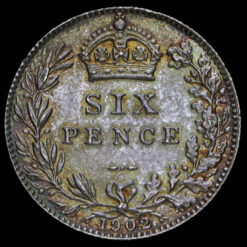 1902 Edward VII Silver Sixpence Reverse