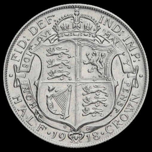 1918 George V Silver Half Crown Reverse