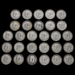 309 Grams of Circulated Pre 1920 British .925 Silver Bullion Investment Coins Obverses