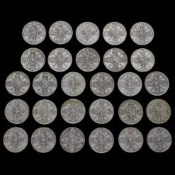 309 Grams of Circulated Pre 1920 British .925 Silver Bullion Investment Coins Reverses