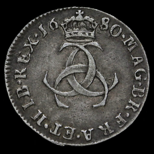 1680 Charles II Early Milled Silver Maundy Threepence Reverse