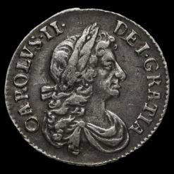 1680 Charles II Early Milled Silver Maundy Threepence Obverse