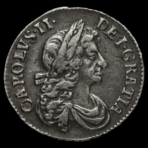 1680 Charles II Early Milled Silver Maundy Threepence Obverse