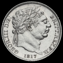 1817 George III Milled Silver Sixpence Obverse