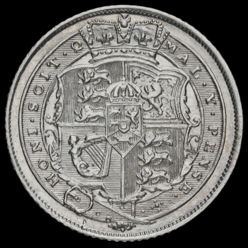 1817 George III Milled Silver Sixpence Reverse