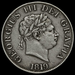 1819 George III Milled Silver Half Crown Obverse