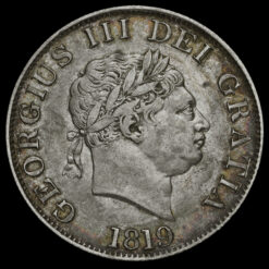 1819 George III Milled Silver Half Crown Obverse