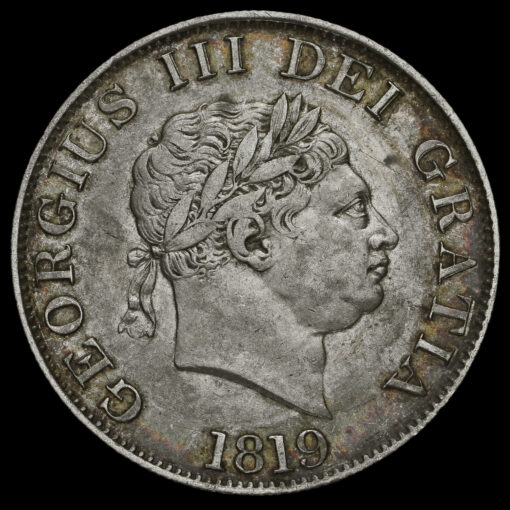 1819 George III Milled Silver Half Crown Obverse