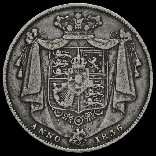 1836 William IV Milled Silver Half Crown Reverse