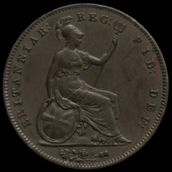 1854 Queen Victoria Young Head Copper Penny Reverse