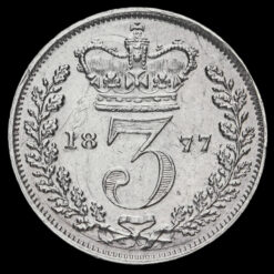 1877 Queen Victoria Young Head Silver Threepence Reverse
