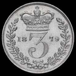 1879 Queen Victoria Young Head Silver Threepence Reverse