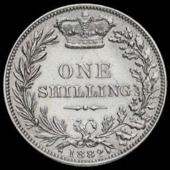 1882 Queen Victoria Young Head Silver Shilling Reverse