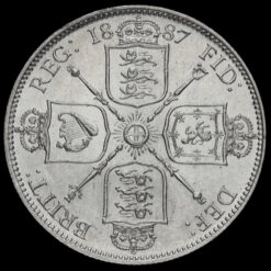 1887 Queen Victoria Jubilee Head Silver Florin Reverse