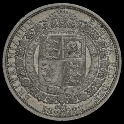 1887 Queen Victoria Jubilee Head Silver Half Crown Reverse