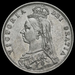1887 Queen Victoria Jubilee Head Silver Half Crown Obverse