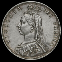 1889 Queen Victoria Jubilee Head Silver Half Crown Obverse