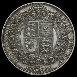 1889 Queen Victoria Jubilee Head Silver Half Crown Obverse