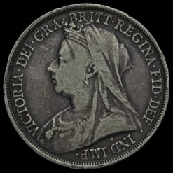 1893 Queen Victoria Veiled Head Silver LVI Crown Obverse