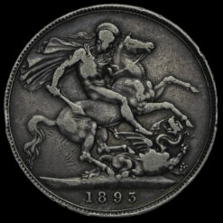 1893 Queen Victoria Veiled Head Silver LVI Crown Reverse