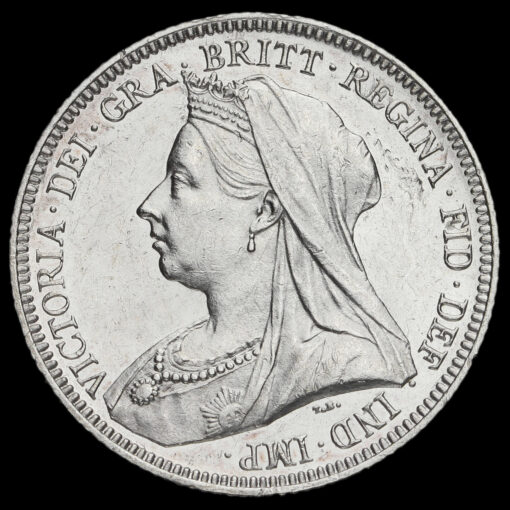 1893 Queen Victoria Veiled Head Silver Shilling Obverse