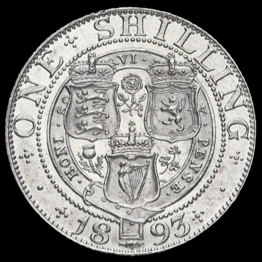 1893 Queen Victoria Veiled Head Silver Shilling Reverse