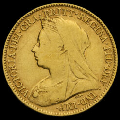 1897 Queen Victoria Veiled Head Gold Half Sovereign Obverse