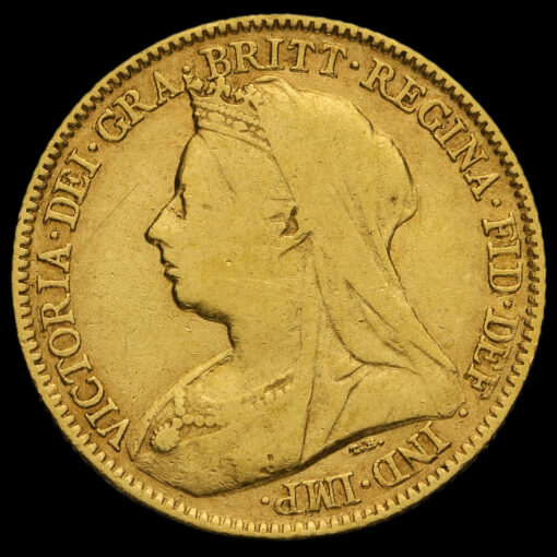 1897 Queen Victoria Veiled Head Gold Half Sovereign Obverse